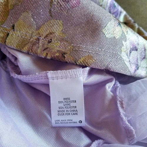 Knit Works Big Girls Sleeveless A-Line Dress 12 Lilac Purple Floral Glitter - Picture 4 of 4