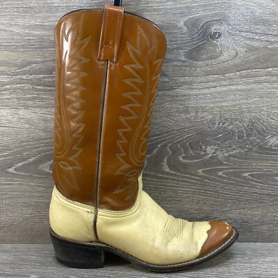 ACME Two-Tone Gray and Cream Leather Western Cowboy Boots il_340x270.7111982425_m6fn.jpg main image 3