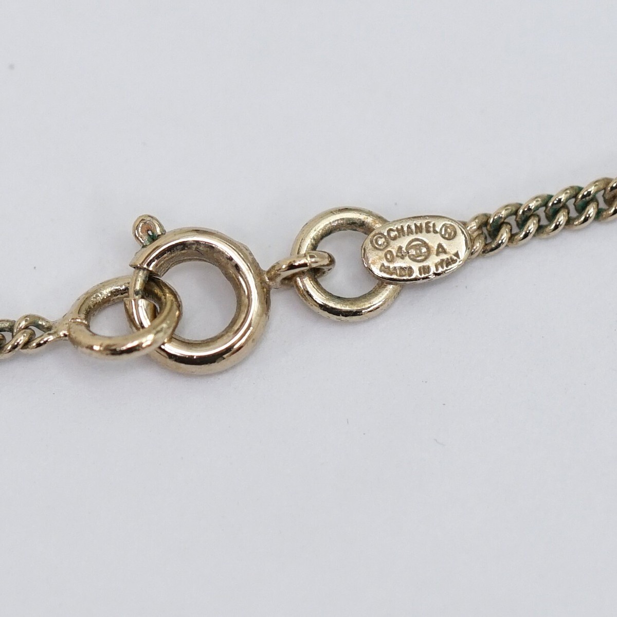 CHANEL CC Logos Rhinestone Pink Lucite Necklace 23