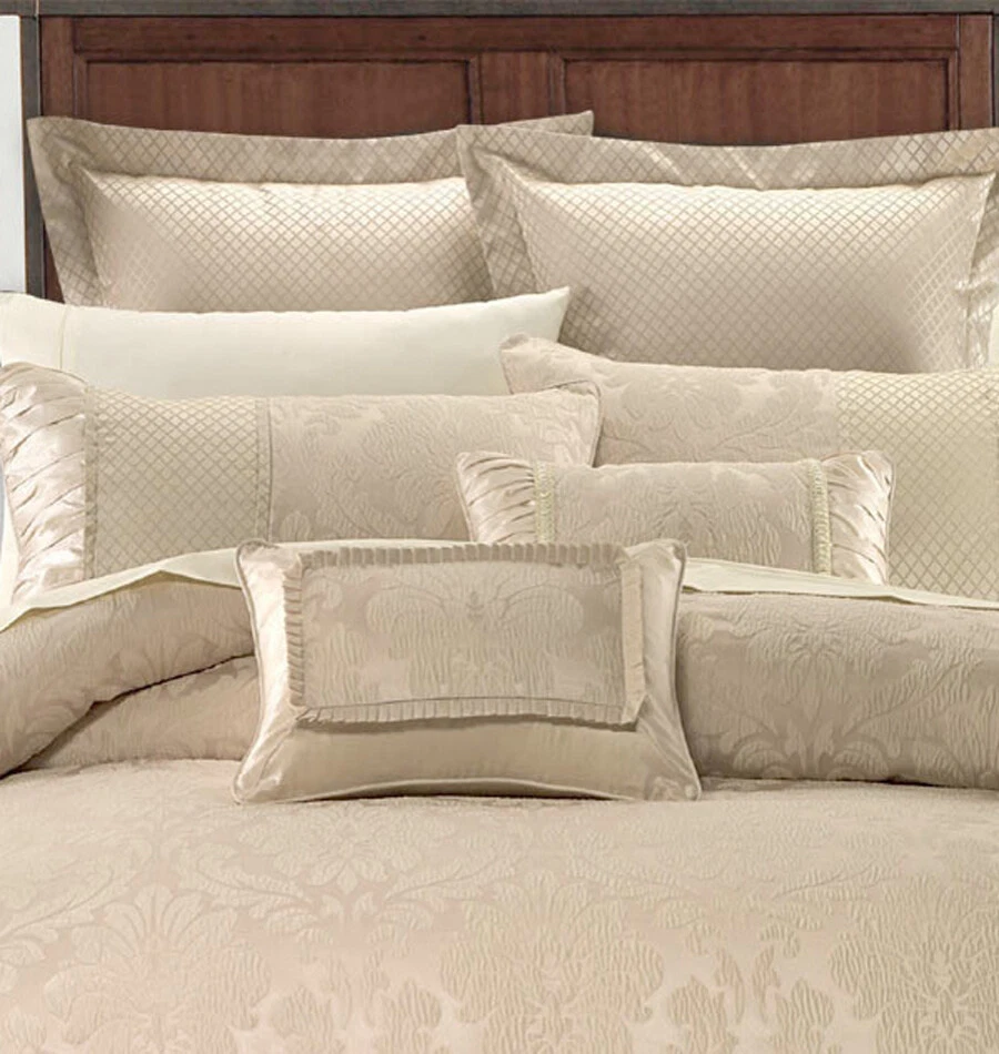 Luxury Sara Jacquard 7 Piece Duvet Cover Set Decorative Pillows + Pillow Shams - Image 2 of 2