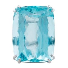 Impressive Aquamarine and Diamond Ring GIA Certified