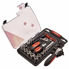 45pc Am-tech Stubby Tool Set Wrench Ratchet Sockets Adapters 