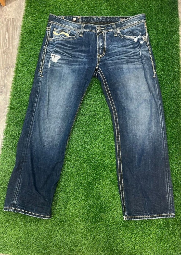 Rivet De cru Jeans Mae Relaxed Straight leg mens size 40x32 Denim blue pockets