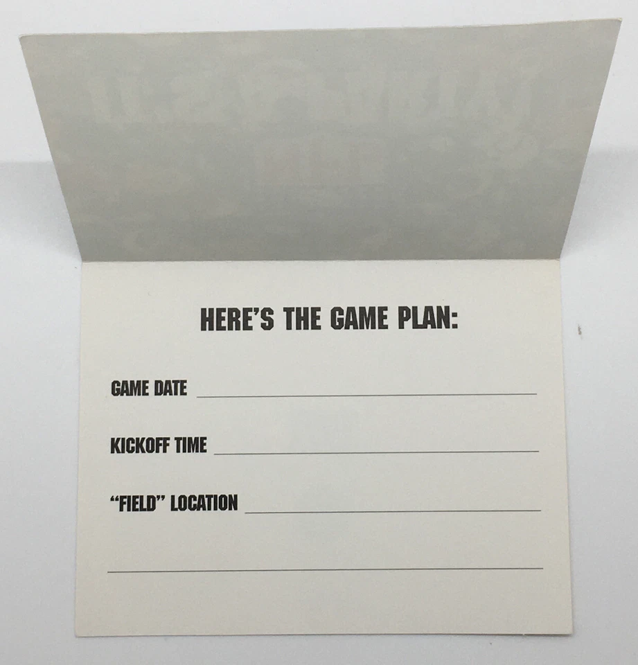 Tarjeta de invitación de fiesta de la NFL con sello de fútbol americano de fantasía 1998 de 3 paquetes (24 en total) Foto 2 de 4