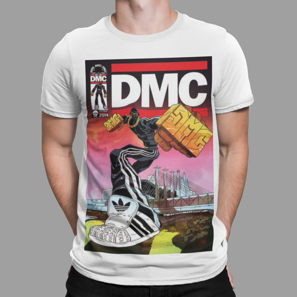 Run DMC T-shirt Logo classic 80s rap hip hop music dance Retro