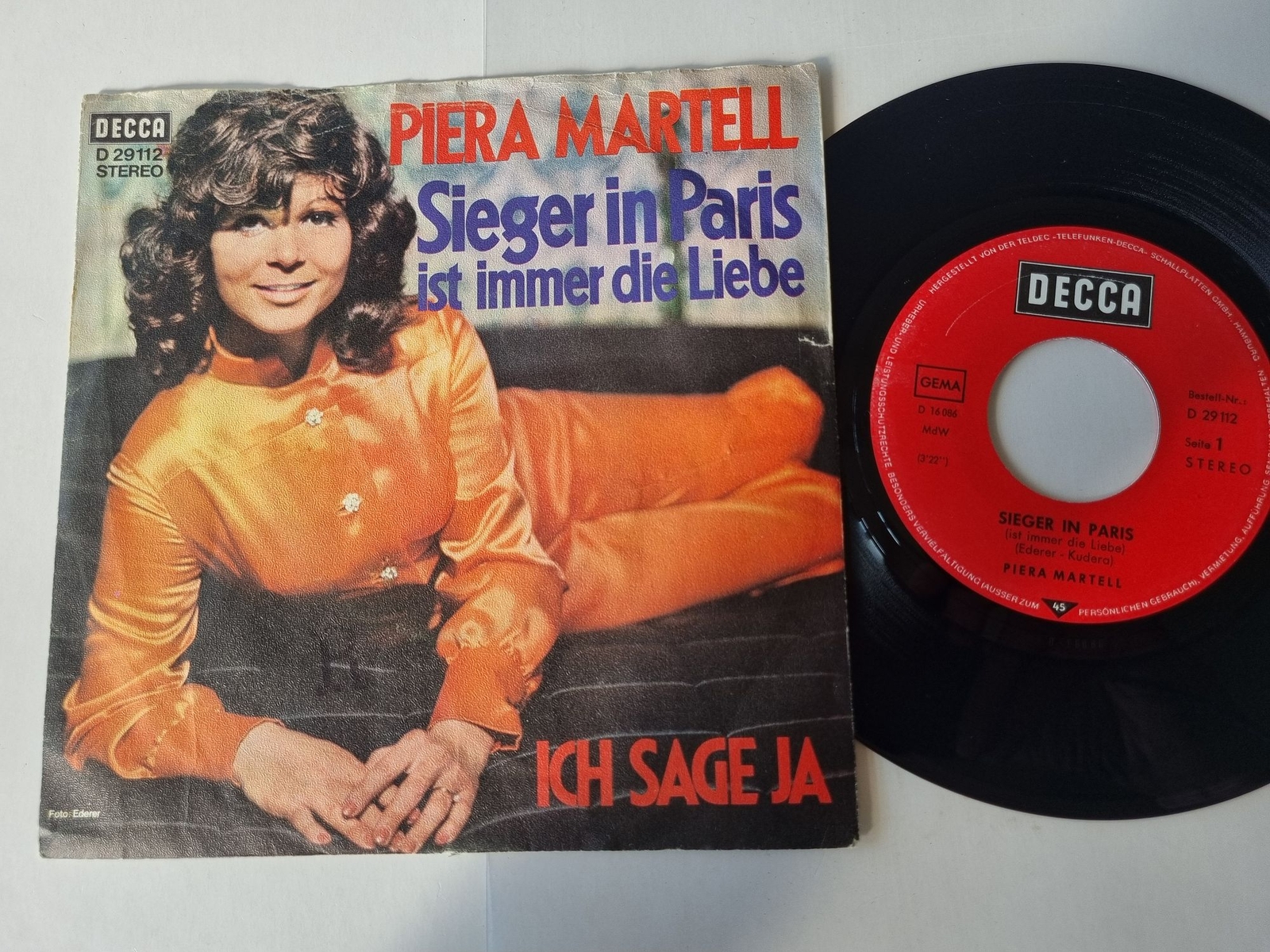 Piera Martell - Sieger in Paris ist immer die Liebe 7'' Vinyl Germany