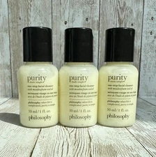 Lot of 3 Philosophy Purity Made Simple One-Step Facial Cleanser 1 oz each Sealed