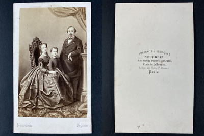 Photo Vintage Eugénie De Montijo - Tirage Albuminé Circa 1865 - Format 6,5x10,5cm - Collection