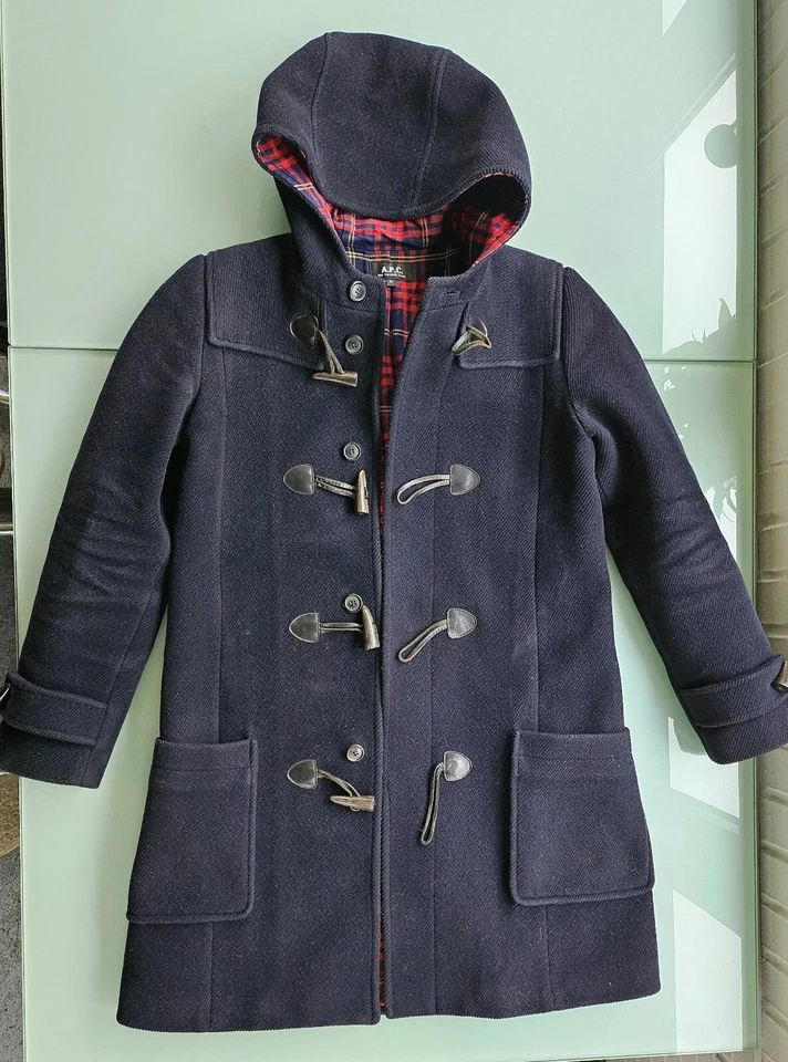 A.P.C. Mantel / Dufflecoat, Damen Größe M, blau mit Karofutter - Bild 3 von 4