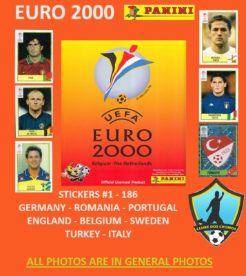 UEFA Euro Belgium-Netherlands 2000 Stickers Pick Choose pegatinas 1/2 (1-186)
