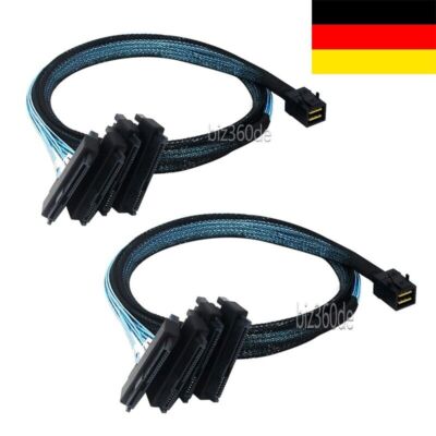2x Mini SAS HD SFF-8643 to 4 SAS SFF-8482 Hard Drive Forward Breakout kabel 1M