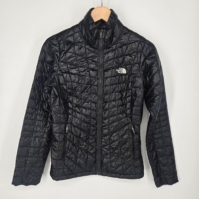 The North Face Thermoball Jacket Womens XS Black Quilted Puffer Full Zip Winter