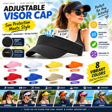 Men's Women's Adjustable Tennis Visor Hat Sun Protection Sports Cap for Running