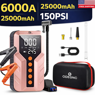 #ad #ad ODEGNC 6000A Peak Portable Car Jump Starter 12V Auto Battery Jump Starter $52.28