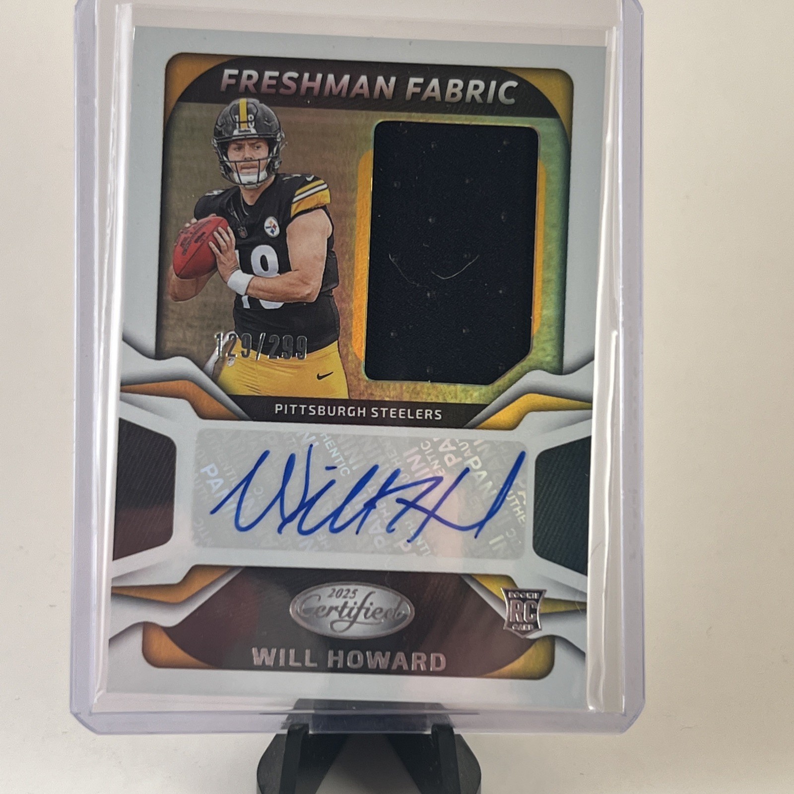 🔥2025 Certified Will Howard Freshman Fabric Rookie Auto 129/299 Steelers 🔥