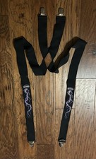 Harley Davidson Elastic Suspenders Black Purple Lightening Bolt Motorcycle OS