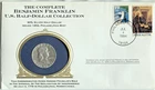 1953 P FRANKLIN HALF DOLLAR - 90% SILVER - COLLECTORS COVER WITH HISTORIC STAMP