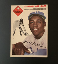 Topps 1954 Jim Gilliam #35 Brooklyn Dodgers MLB Base Set White Back Card