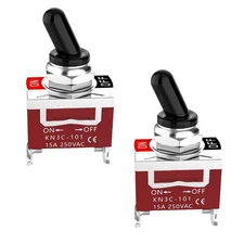 Heavy Duty 2Pin Toggle Switch SPST ON/OFF 30A 12V 2Pack with Waterproof Caps