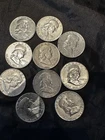 Franklin Half Dollars 1951-1961, 90% Silver, 1/2 Dollar, Lot of 10
