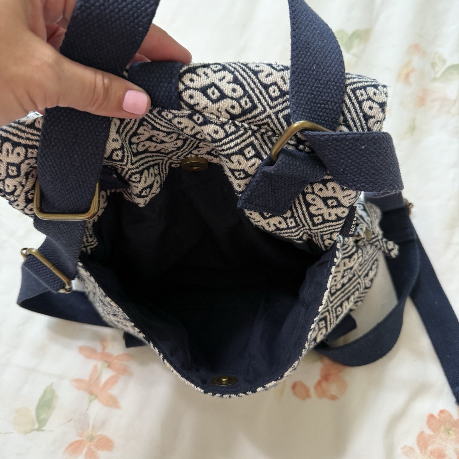 Fat Face Backpack Bag Multifunctional Fabric Flor… - image 8