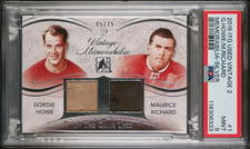 Gordie Howe Maurice Richard 2015-16 ITG Vintage Memorabilia 05/25 PSA 9 POP 1
