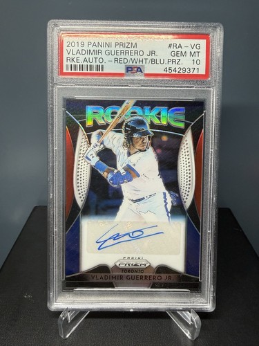 2019 Panini Prizm Rookie Autographs Vladimir Guerrero Jr Red/Whit/Blu /50 PSA 10