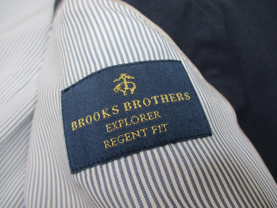 Brooks Brothers Blazer Mens 40R Navy Explorer Regent Fit Wool Blend Jacket - Image 4 of 4