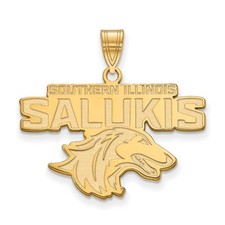 Yellow Sterling Silver LogoArt Southern Illinois University Salukis LG Pendant