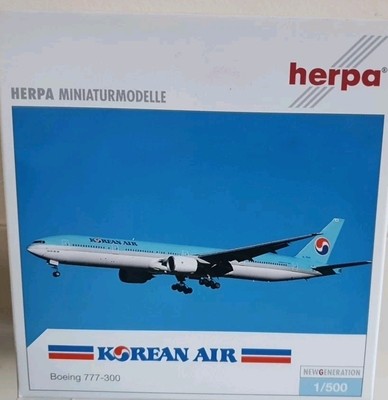 Herpa Wings 506601 Boeing 777-300 Korean Air Maßstab 1:500 Diecast Modellflugzeug MIB