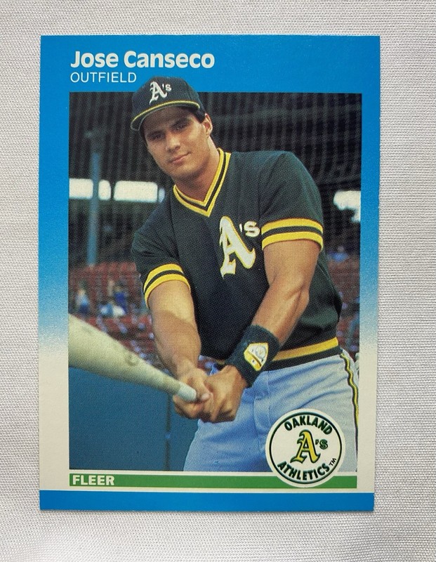1987 Fleer 389 Jose Canseco Rookie RC Oakland Athletics MLB baseball Card