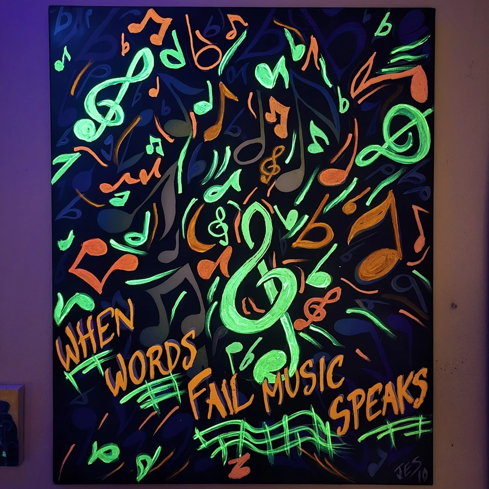 Pintura en lienzo cuando las palabras fallan, la música habla Foto 2 de 2