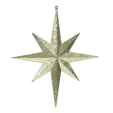 Vickerman M167408 Plastic Iridescent Glitter Bethlehem Star in 2/Bag, 12", Gold