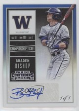 2015 Panini Contenders College Championship Ticket 1/1 Braden Bishop Auto 5w7
