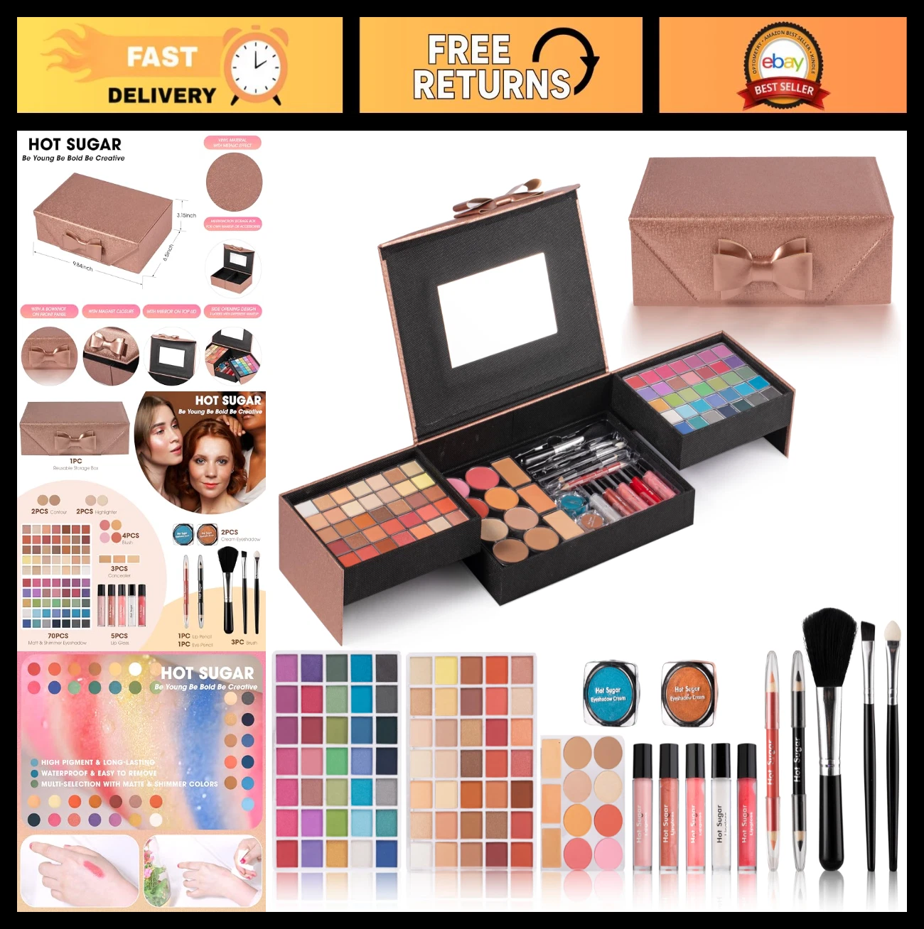 Teen Makeup Kit for Beginners - Full Gift Set with Bronze Shades - Perfect for G