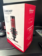 HyperX QuadCast USB Condenser Microphone w/ Shock Mount Desktop Stand Black/Red