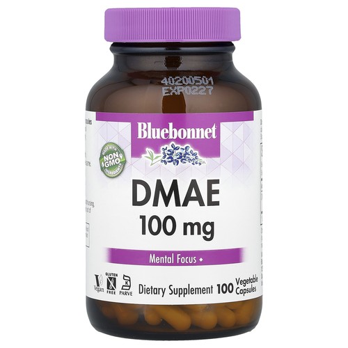 Bluebonnet Nutrition DMAE 100 mg 100 Vcaps Egg-Free, Fish Free, Gluten-Free,