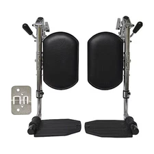 Alco 83223 Elevating Leg Rest, Black Calf Pad, Pr