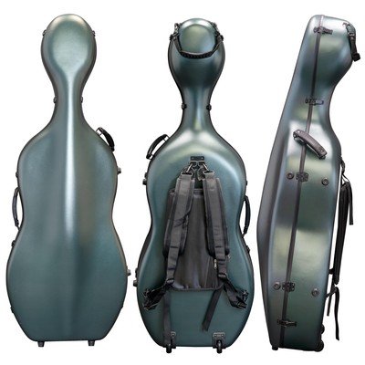 Polycarbonate Cello Case - Light 8.5lb Wheels - Green - CP-7001