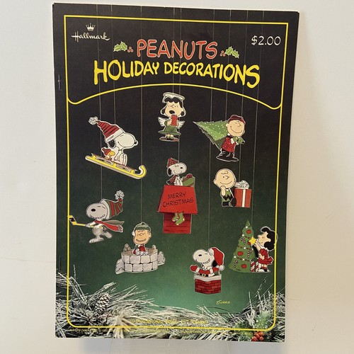 Snoopy Peanuts Christmas Press Out Decorations Hallmark VTG Linus Lucy Charlie - Picture 1 of 15