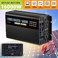 16000W Car Power Inverter Watt DC12V to AC 110V Sine Wave Converter USA