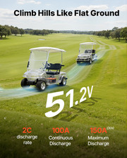 48V 52Ah Golf Cart Lithium Battery LiFePO4 100A BMS LCD BT APP