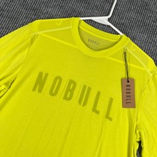 NoBull Shirt Mens Medium Neon Green Long Sleeve CrossFit Workout Gym New