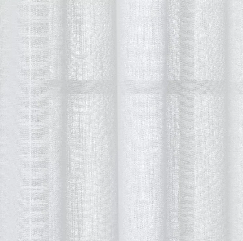 Threshold 54" x 84" L Sheer Contrast Edge Window Curtain Panel White/Light Brown - Image 3 of 4