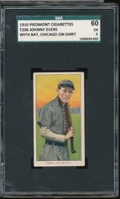 T206 Piedmont 350/25 Johnny Evers (Chicago on Shirt) SGC 5 - Cubs