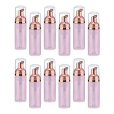 2 Oz Empty Foam Pump Bottle, 12 PCS Soap Dispenser, Clear Green/Rose Gold