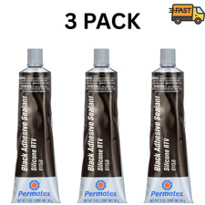 Permatex 75150 Black Silicone Adhesive Sealant 3 Pack Waterproof 3 Oz Tube Permatex 75150 Black Silicone Adhesive Sealant 3 Pack Waterproof 3 Oz Tube