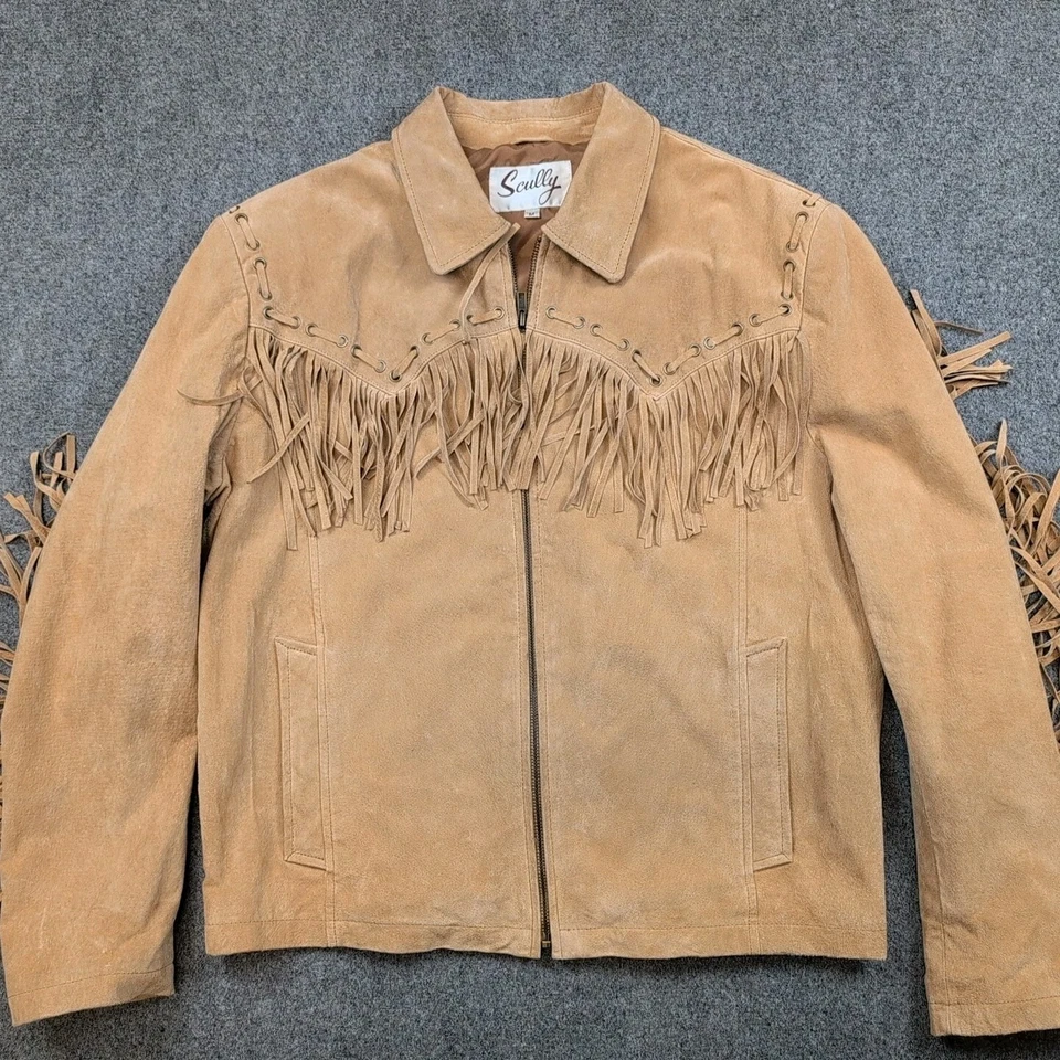 Scully кожи замши Western бахрома куртка 221 люверс детали размер средний - Изображение 2 из 4