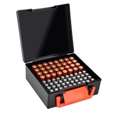 Battery Storage Organizer Holder Holds 72 AA AAA Batteries, Box Cases Black