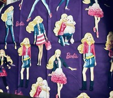 2013 Mattel Barbie Dolls On Purple HTF Fabric by VIP Cranston BTFQ
